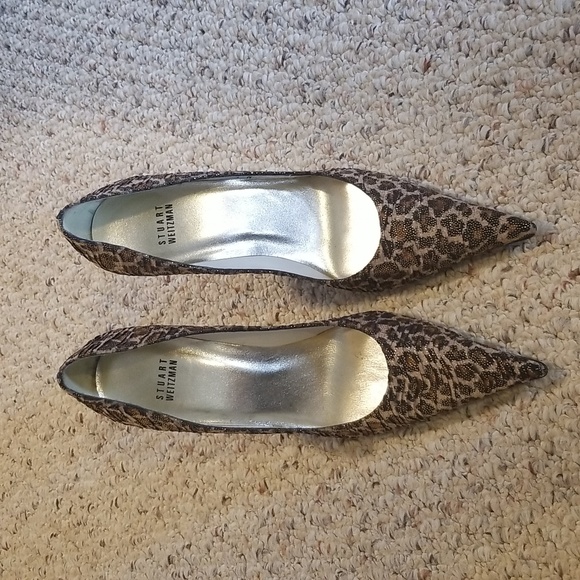 Stuart Weitzman 3' leopard print heels size 8.5 - Picture 1 of 5